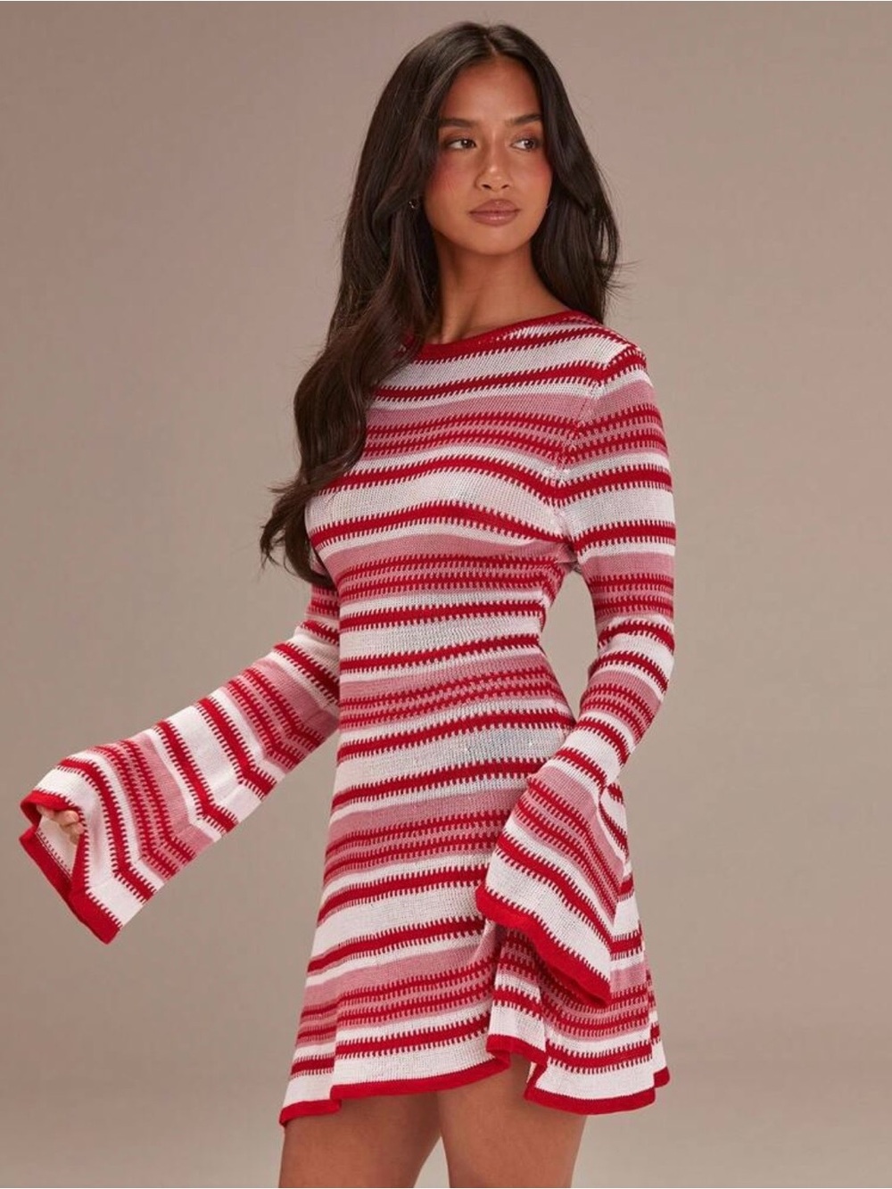 Brand New | Never Worn | Women’s Red and White Striped Knit Dress | Size Small